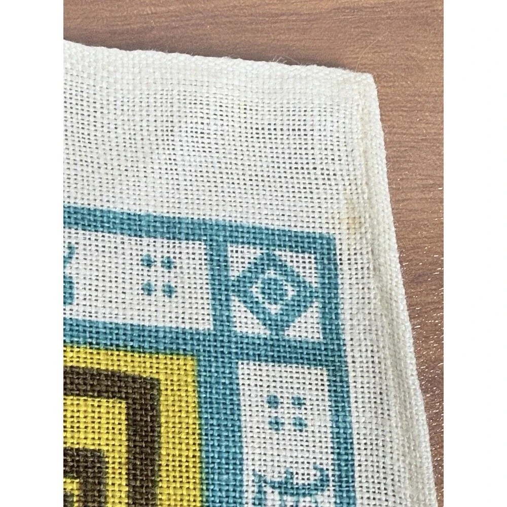 Vintage National Trust Magna Carta Irish Linen Tea Towel Multicolor